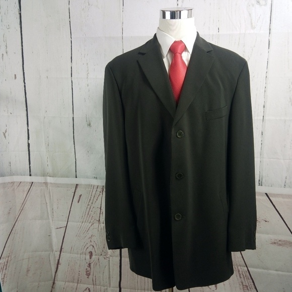 Cavelli 46L 3 Button Dark Green Suit Blazer Sports - Picture 1 of 8